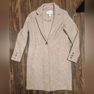 Rachel Zoe Beige Wool Blend Tan Long Coat SZ XS EUC